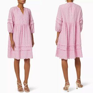 EUC Selected Femme Light Pastel Pink Textured Dress Small 36 Organic Cotton